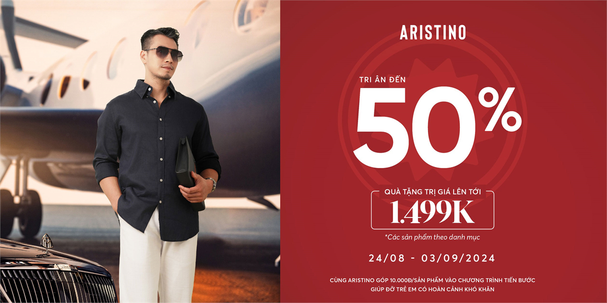 ARISTINO 11 NĂM TIẾN BƯỚC 11 NGÀY TRI ÂN – TRI ÂN ĐẾN 50% QUÀ TẶNG TỚI 1.499K