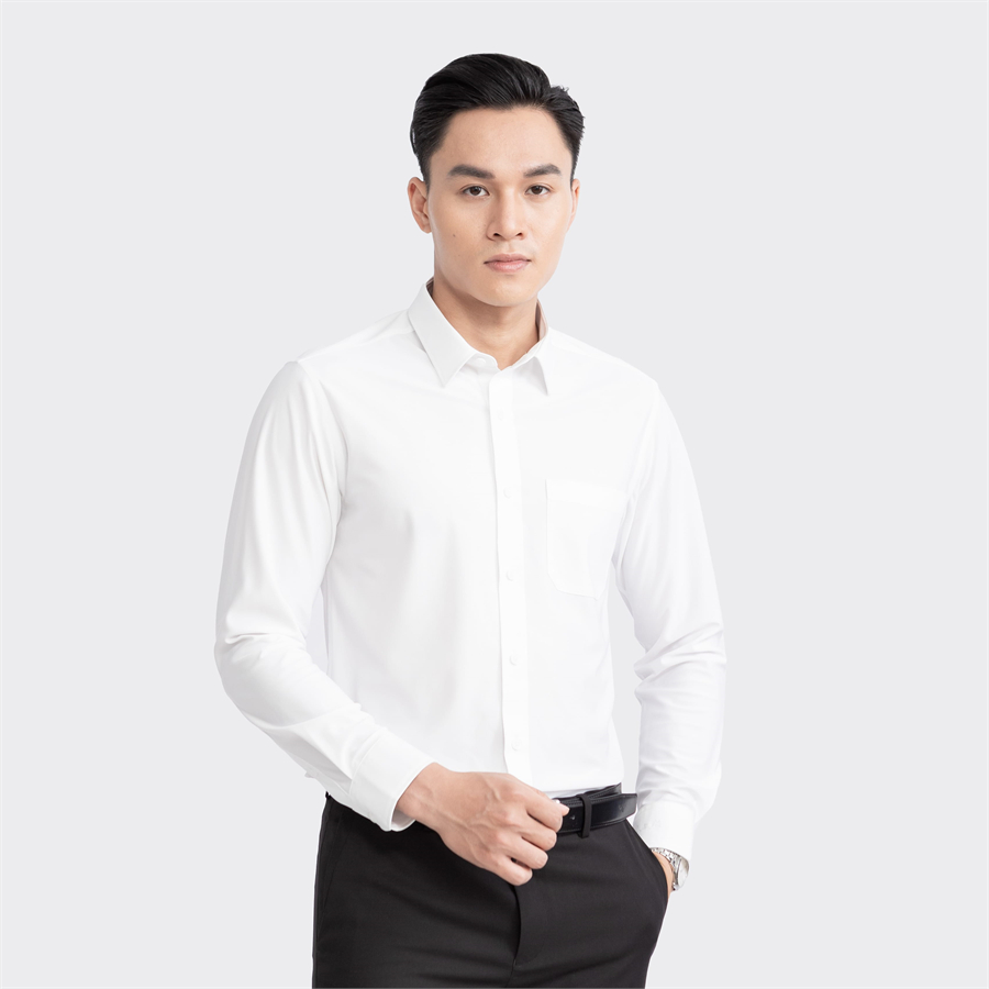 Áo sơ mi dài tay Aristino Business dáng Regular Fit 1LS0300Z màu Trắng 6 solid