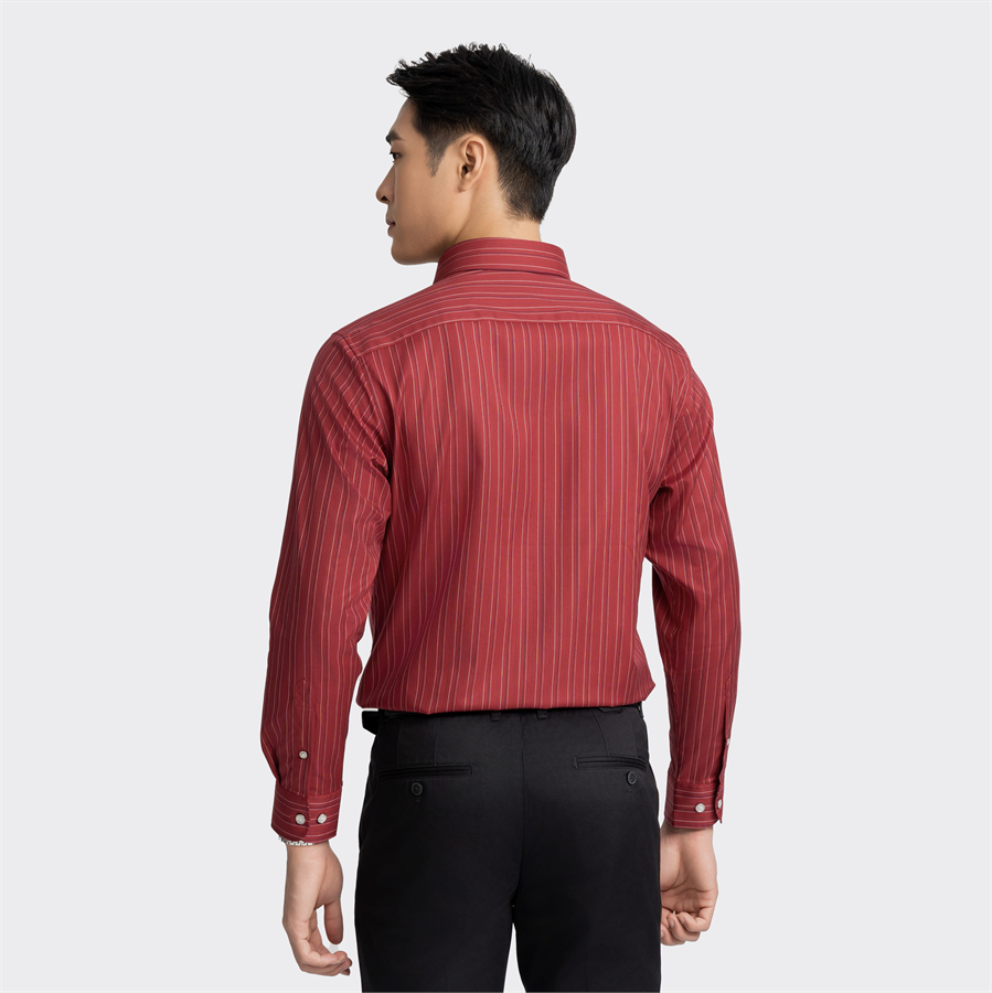 Áo sơ mi dài tay Aristino Business dáng Regular Fit 1LS0650Z màu Đỏ kẻ sọc dọc