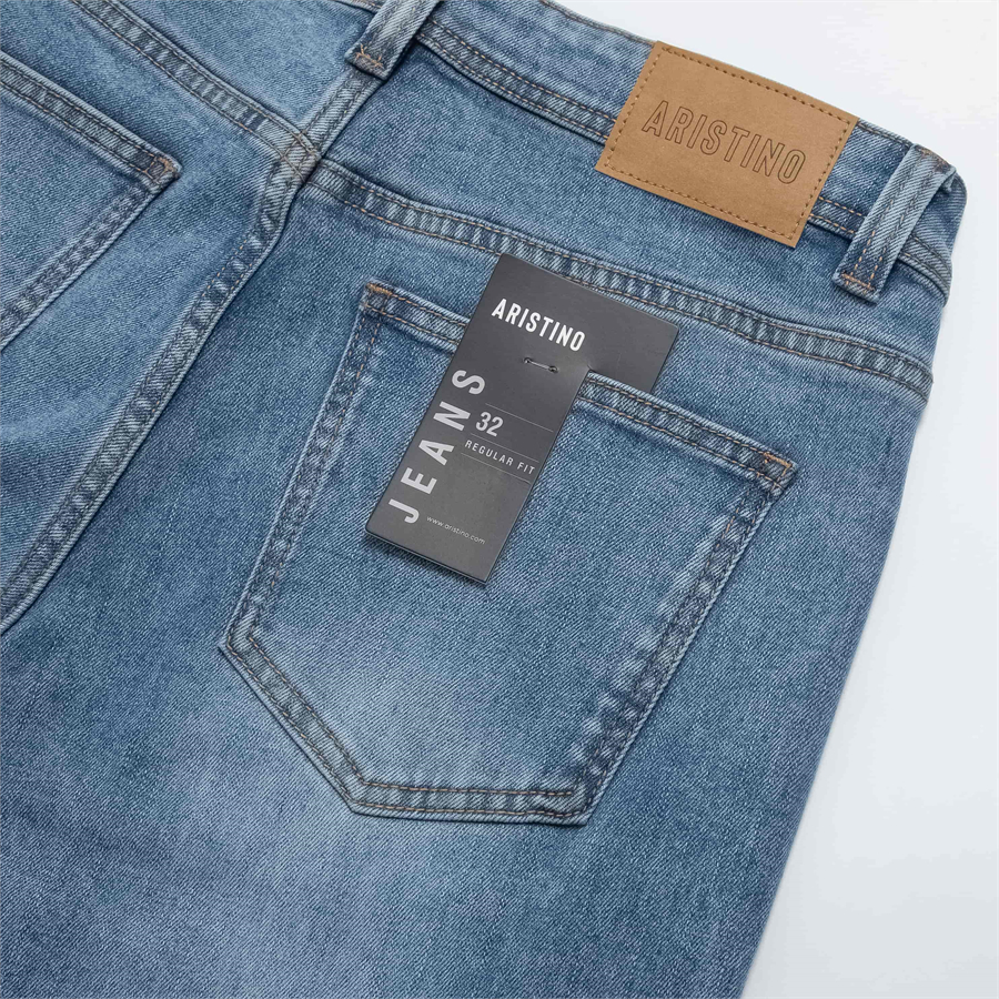 Quần jeans Aristino dáng Regular Fit hiệu ứng giặt mài jeans AJN0010Z