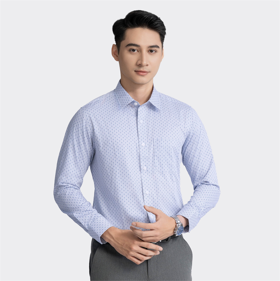 Áo sơ mi dài tay Nam Aristino dáng Slim fit màu Trắng ALS22803