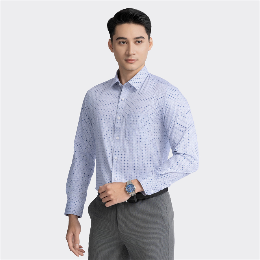 Áo sơ mi dài tay Nam Aristino dáng Slim fit màu Trắng ALS22803