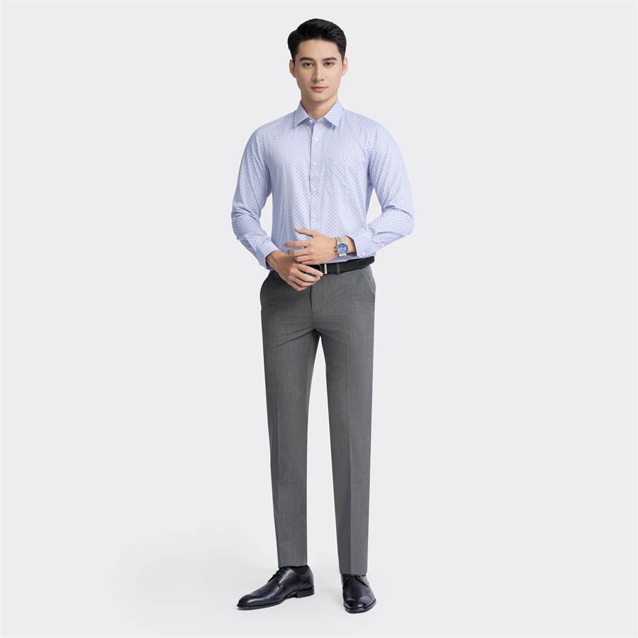 Áo sơ mi dài tay Nam Aristino dáng Slim fit màu Trắng ALS22803