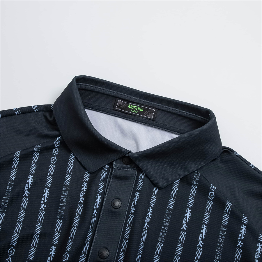 Áo polo golf nam Microfiber dáng Tech golf màu Đen Aristino Golf APSG03AZ