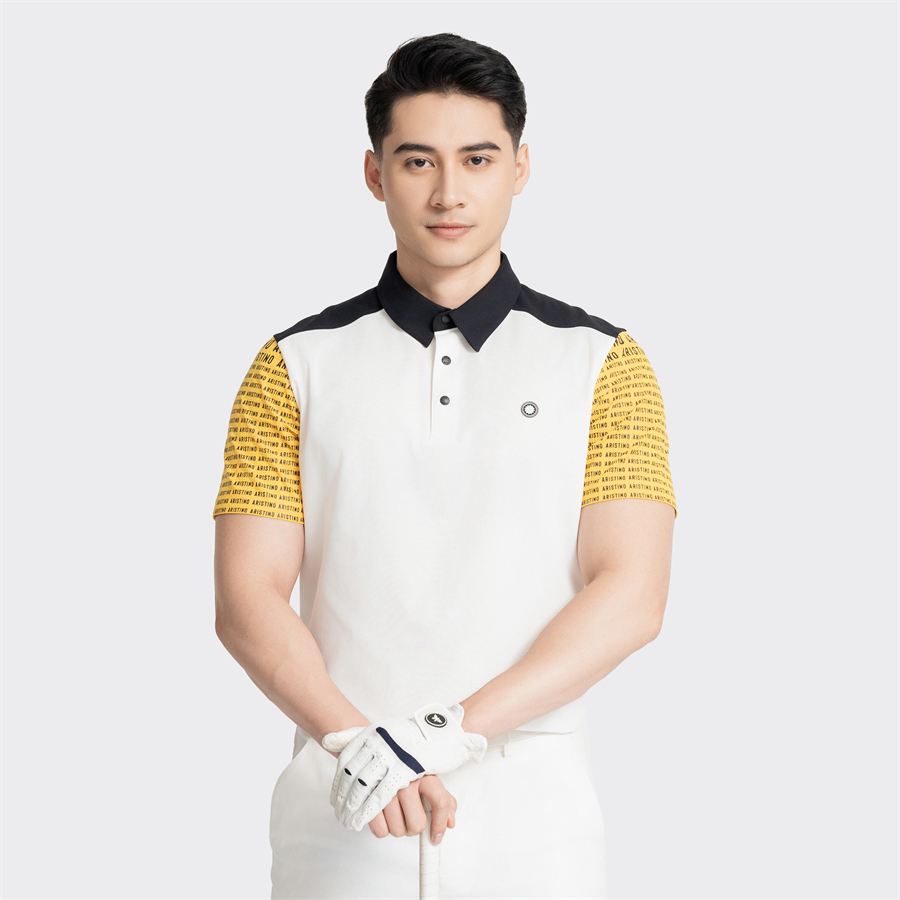 Áo thun polo golf có cổ ngắn tay Aristino Golf APSG50AZ màu Đen Can Pha