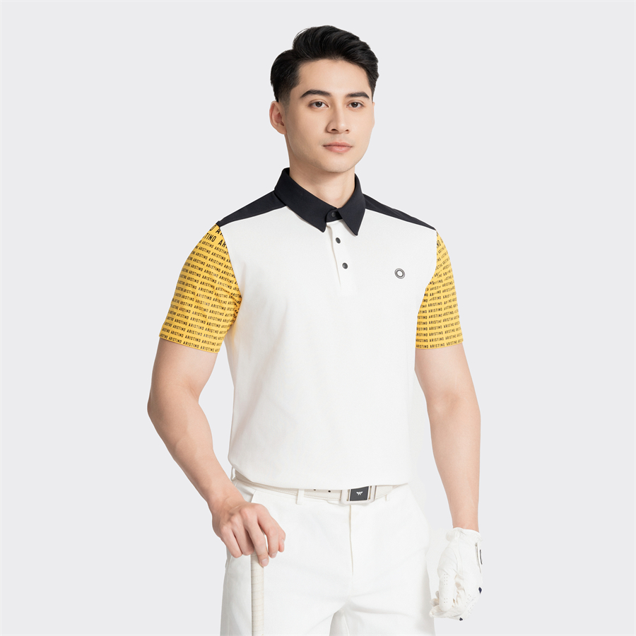 Áo thun polo golf có cổ ngắn tay Aristino Golf APSG50AZ màu Đen Can Pha