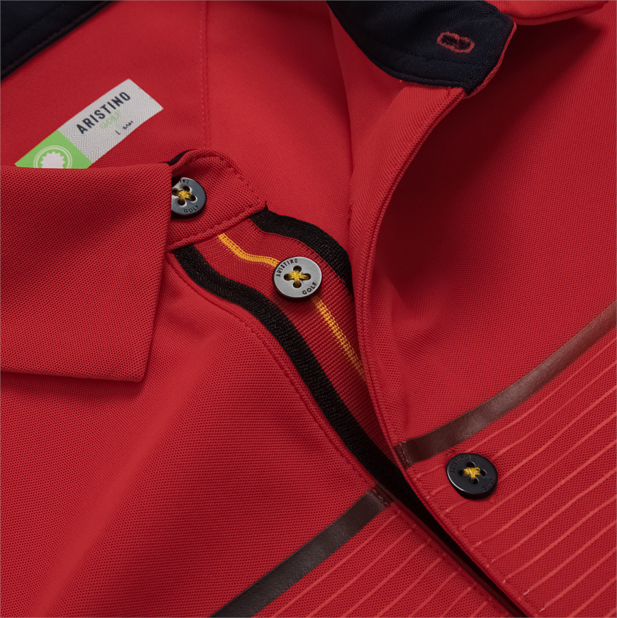 Áo thun polo golf có cổ ngắn tay Aristino Golf APSG63AZ màu Đỏ