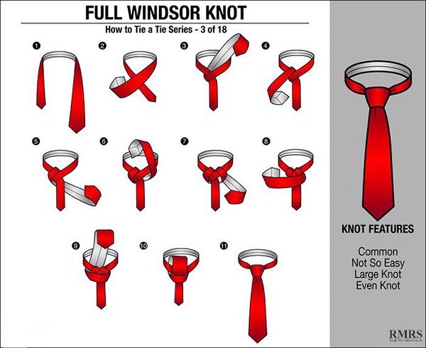 Chi tiết cà vạt Windsor Knot